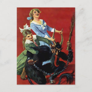 Vintager Viktorianischer Krampus Postkarte
