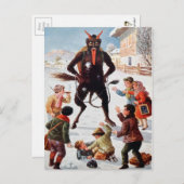 Vintager Viktorianischer Krampus Postkarte (Vorne/Hinten)