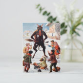 Vintager Viktorianischer Krampus Postkarte (Stehend Vorderseite)