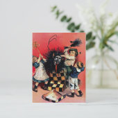 Vintager Viktorianischer Krampus Postkarte (Stehend Vorderseite)