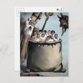 Vintager Viktorianischer Krampus Weihnachtspostkar Postkarte (Vorne/Hinten)