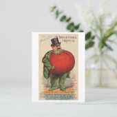 Vintager Viktorianischer Mann mit Tomatenkörper Postkarte (Stehend Vorderseite)