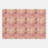 Vintager Viktorianischer Marsala und Golddamast Geschenkpapier Set (Vorderseite 2)