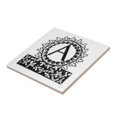 Vintager Viktorianischer Monogramm Buchstabe A Fliese (Seite)