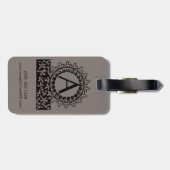 Vintager Viktorianischer Monogramm Buchstabe A Gepäckanhänger (Rückseite horizontal)