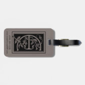 Vintager Viktorianischer Monogramm-Dekorationsbrie Gepäckanhänger (Rückseite horizontal)