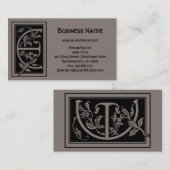 Vintager Viktorianischer Monogramm-Dekorationsbrie Visitenkarte (Vorne/Hinten)