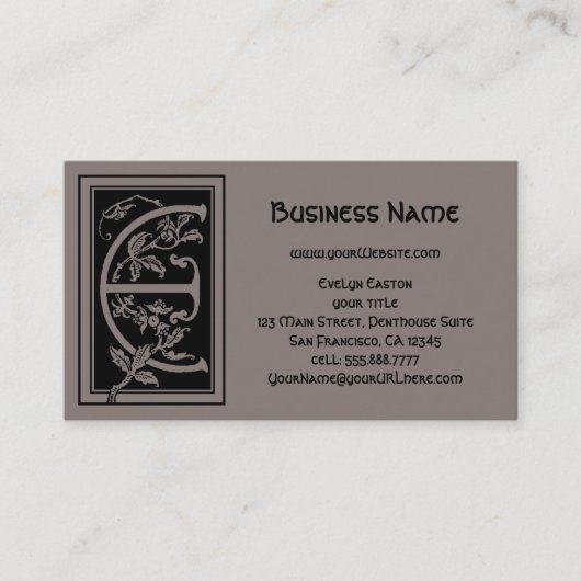 Vintager Viktorianischer Monogramm-Dekorationsbrie Visitenkarte (Vorderseite)