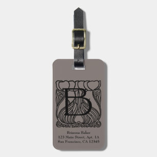 Vintager Viktorianischer Monogramm-Letter B, Blume Gepäckanhänger