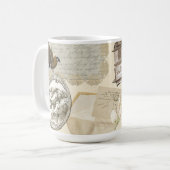 Vintager Viktorianischer niedlicher Aufkleber Kaffeetasse (Vorderseite Links)