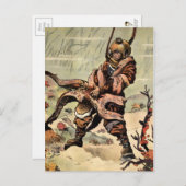 Vintager Viktorianischer Oktopus-Taucherkampf Postkarte (Vorne/Hinten)