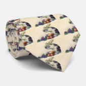 Vintager Viktorianischer Osterhase, Eier und Blume Krawatte (Gerollt)