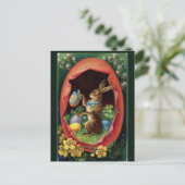 Vintager Viktorianischer Osterhase Postkarte (Stehend Vorderseite)