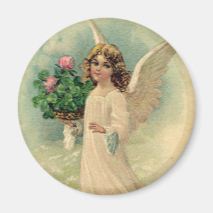 Vintager viktorianischer Ostern-Engel mit Blumen Magnet