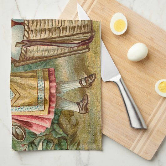 Vintager Viktorianischer OsterOstern Geschirrtuch (Viertel Falte)