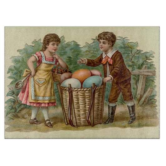 Vintager Viktorianischer OsterOstern Schneidebrett (Vorderseite)