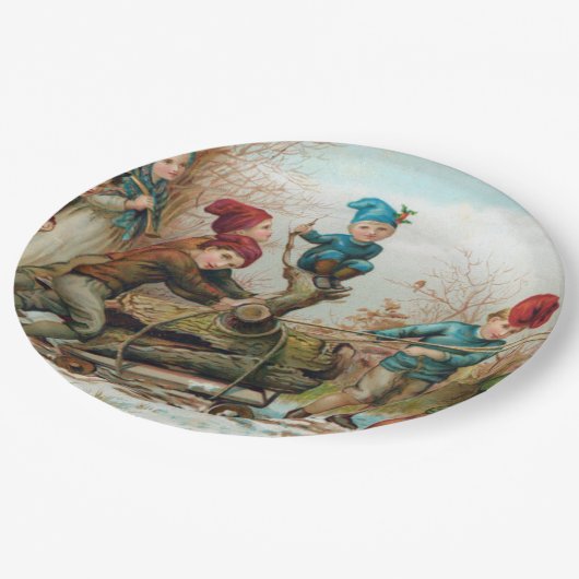 Vintager viktorianischer pappteller (Schrägansicht)