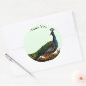 Vintager Viktorianischer Pfau Vielen Dank Runder Aufkleber (Umschlag)