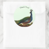 Vintager Viktorianischer Pfau Vielen Dank Runder Aufkleber (Tasche)