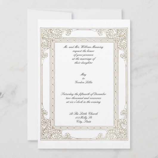 Vintager Viktorianischer Rahmen 1877 Einladung (Vorderseite)