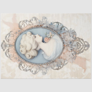 Vintager Viktorianischer Rahmen aus Silber mit Fra Seidenpapier