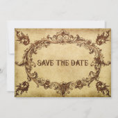 Vintager Viktorianischer Rahmen Hochzeitsszenario  Save The Date (Rückseite)