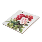 Vintager viktorianischer Rosen-Blumenstrauß Fliese (Seite)