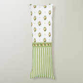 Vintager Viktorianischer Rosenblütengrüner Streife Seitenschläferkissen (Vorderseite Vertikal)