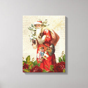 Vintager Viktorianischer Santa Claus Antiquitätend Leinwanddruck