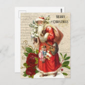 Vintager Viktorianischer Santa Claus Antiquitätend Postkarte (Vorne/Hinten)