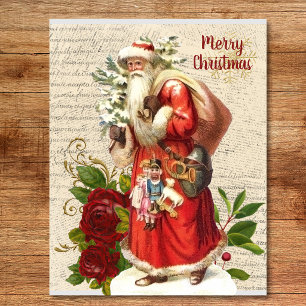 Vintager Viktorianischer Santa Claus Antiquitätend Puzzle