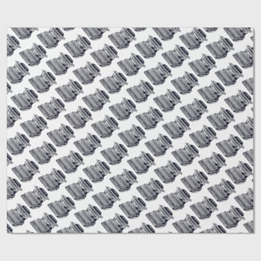 Vintager/viktorianischer Schreibmaschinen-Stich Geschenkpapier (Flach)
