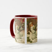 Vintager Viktorianischer Silvester Champagne Angel Tasse (Vorderseite Links)