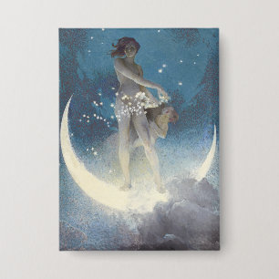Vintager Viktorianischer Star Scattering Angels Button