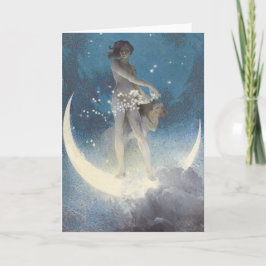 Vintager Viktorianischer Star Scattering Angels Karte