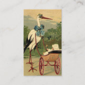 Vintager Viktorianischer Storch, Babydusche Begleitkarte (Vorderseite)