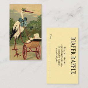 Vintager Viktorianischer Storch, Babydusche Begleitkarte