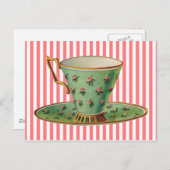 Vintager Viktorianischer Teecup Postkarte (Vorne/Hinten)