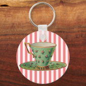 Vintager Viktorianischer Teecup Schlüsselanhänger (Vorderseite)