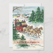 Vintager Viktorianischer Urlaub Retro Weihnachten Einladung (Vorderseite)