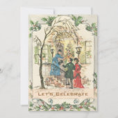 Vintager Viktorianischer Urlaub Weihnachten Party Einladung (Vorderseite)