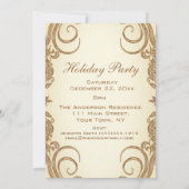 Vintager Viktorianischer Urlaub Weihnachten Party Einladung (Rückseite)