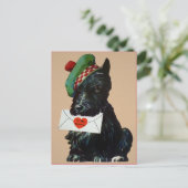 Vintager Viktorianischer Valentinhund Postkarte (Stehend Vorderseite)