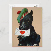 Vintager Viktorianischer Valentinhund Postkarte (Vorne/Hinten)