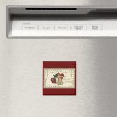 Vintager Viktorianischer Valentinkreub, Rose und H Magnet (In Situ (Geschirrspüler))