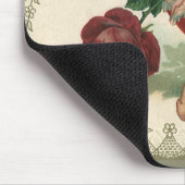 Vintager Viktorianischer Valentinkreub, Rose und H Mousepad (Ecke)