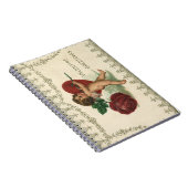 Vintager Viktorianischer Valentinkreub, Rose und H Notizblock (Rechte Seite)