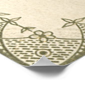 Vintager Viktorianischer Valentinkreub, Rose und H Poster (Ecke)