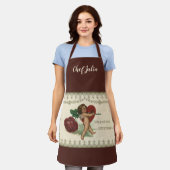 Vintager Viktorianischer Valentinkreub, Rose und H Schürze (Getragen)