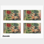 Vintager Viktorianischer Valentinstag, Angebot der Rechteckiger Aufkleber (Blatt)